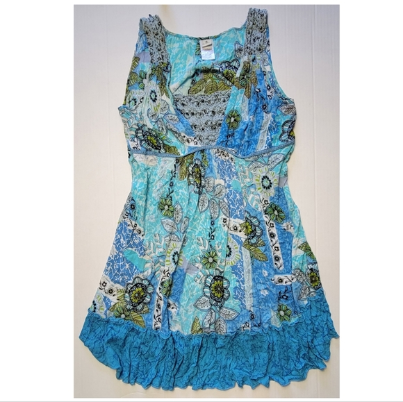 VINTAGE flowy rayon bohemian dress - Picture 10 of 15